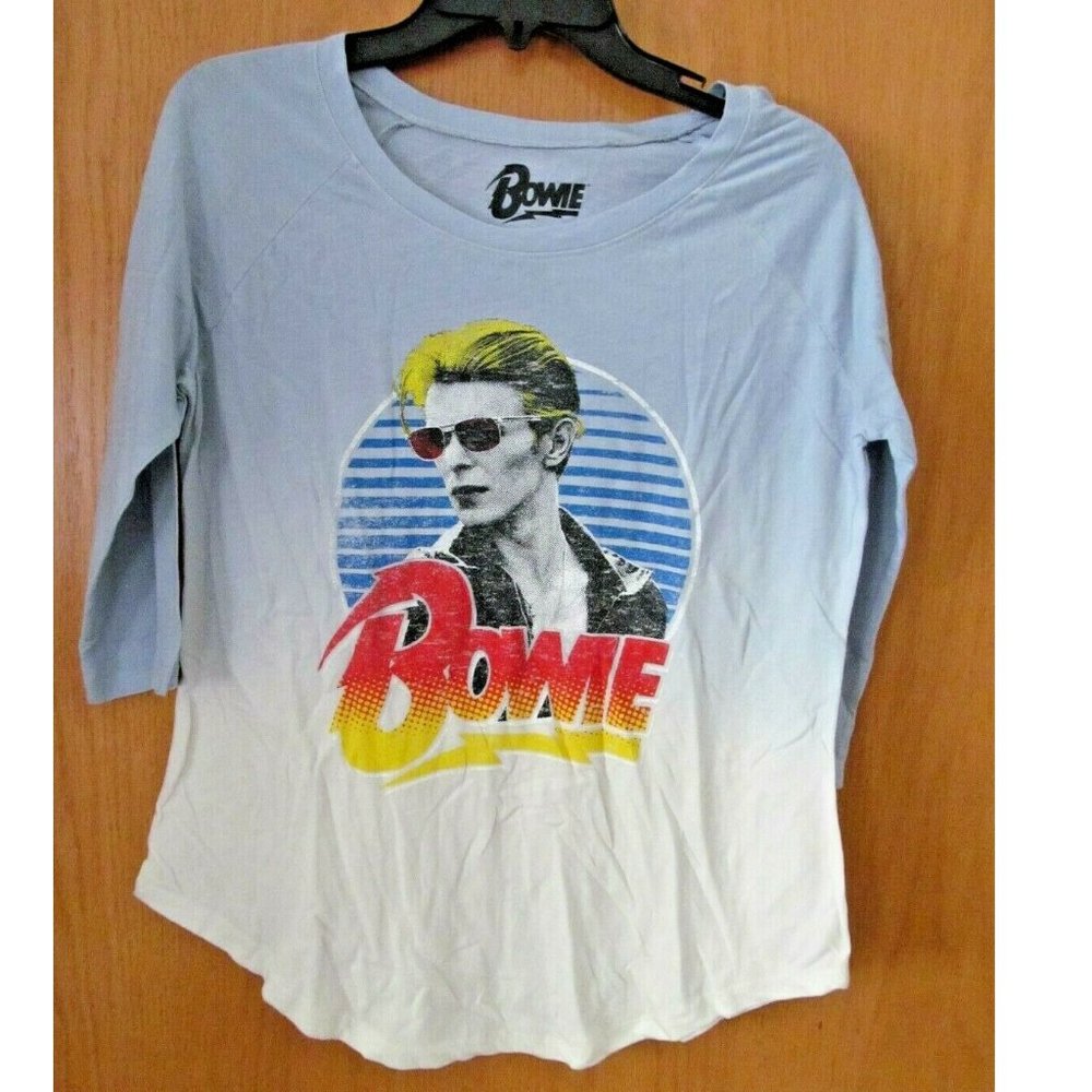 Juniors DAVID BOWIE 3/4 Sleeve Ombre T-shirt Size  S M L XL 3X Singer NWT